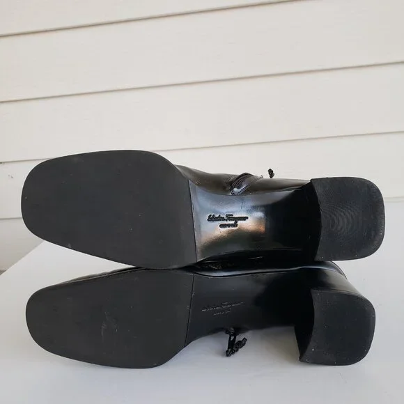 Sold On Ebay-Salvatore Ferragamo Black Cashmere calf leather ankle ANTONIA boots - Picture 2 of 16